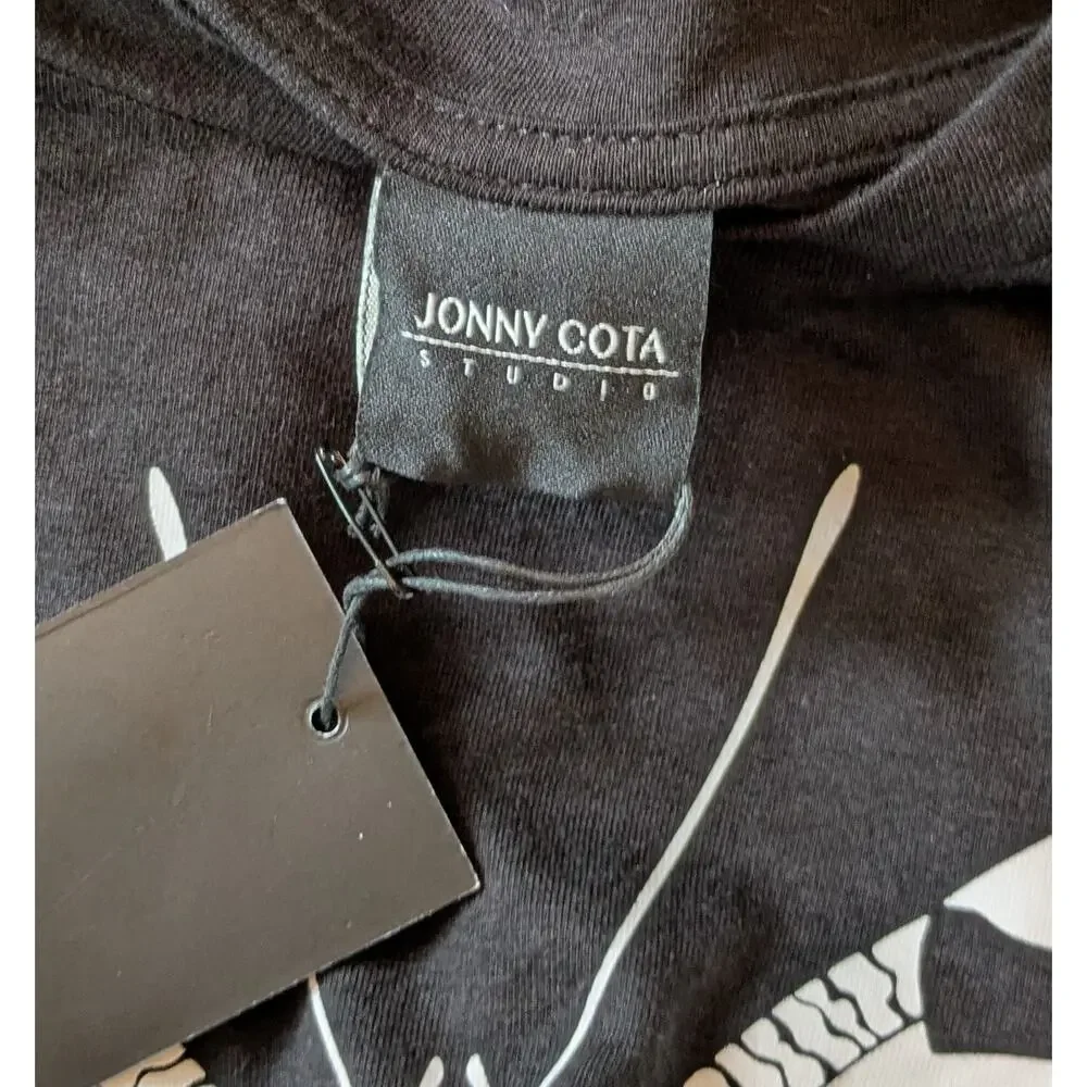Jonny Cota Studio T-Shirt Large Unisex Black Leopard Wing Streetwear Graphic NEW